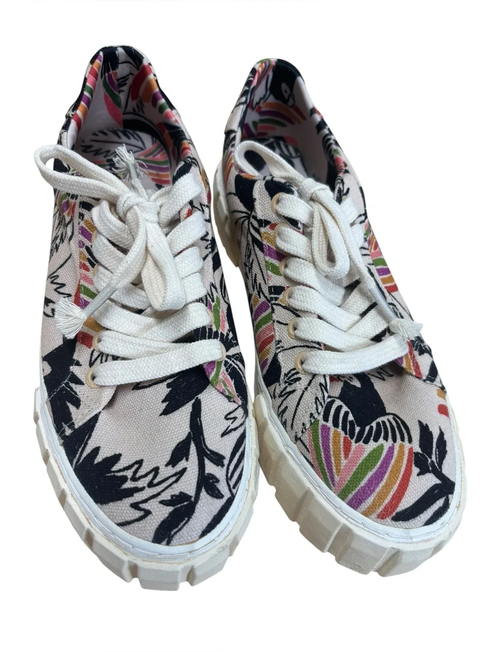 Farm Rio‎ Women’s Floral Canvas Lace-Up Sneakers Multicolor Size EUR 39